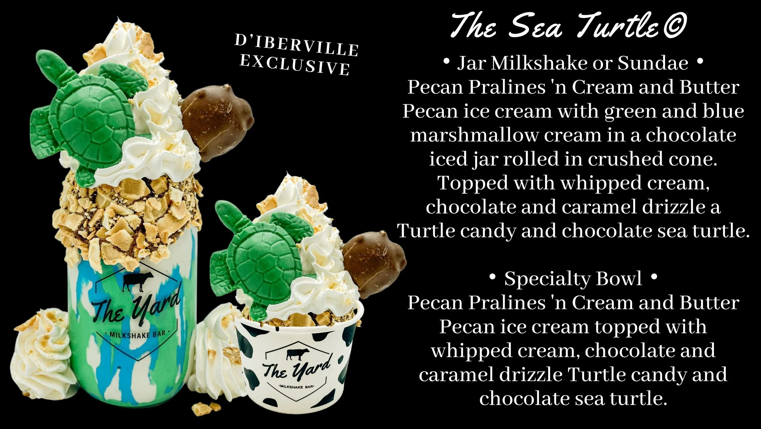 D'iberville Menu — The Yard Milkshake Bar - As seen on Shark Tank